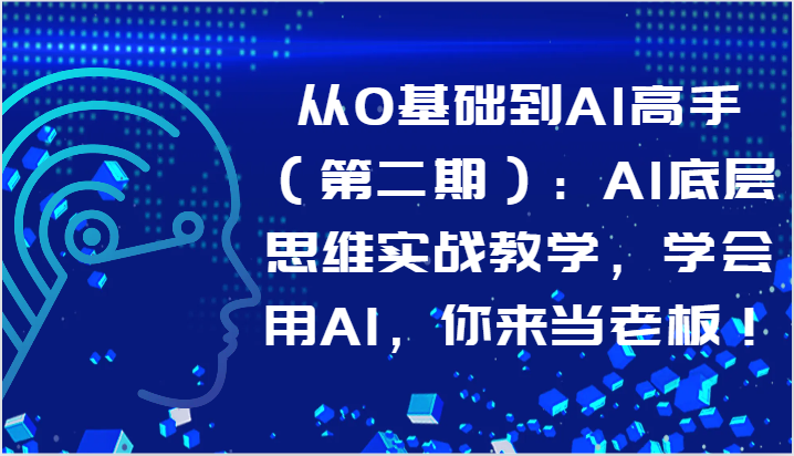 从0基础到AI高手（第二期）：AI底层思维实战教学，学会用AI，你来当老板！-立刻分享网创平台