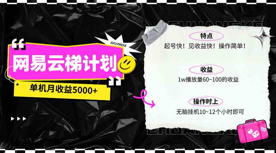 （10063期）最新网易云梯计划网页版，单机月收益5000+！可放大操作-立刻分享网创平台