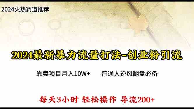 （10151期）2024年最新暴力流量打法，每日导入300+，靠卖项目月入10W+-立刻分享网创平台