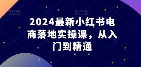 2024最新小红书电商落地实操课，从入门到精通-立刻分享网创平台