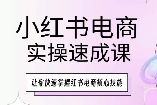 小红书电商实操速成课，让你快速掌握红书电商核心技能-立刻分享网创平台