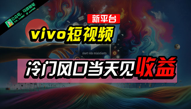 （10390期）全新平台vivo短视频，新风口AI混剪无脑搬运，冷门风口当天见收益，7天…-立刻分享网创平台