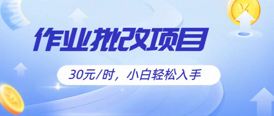 作业批改项目30元/时，简单小白轻松入手，非常适合兼职-立刻分享网创平台