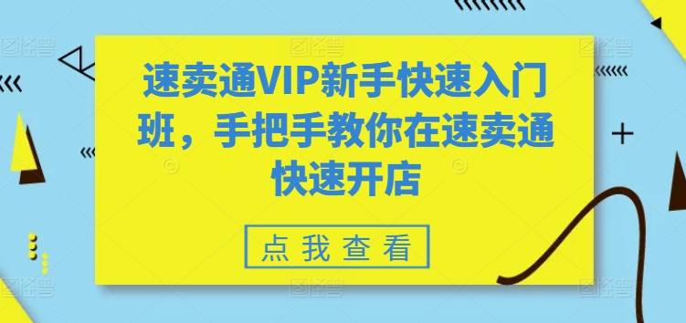 速卖通VIP新手快速入门班，手把手教你在速卖通快速开店-立刻分享网创平台