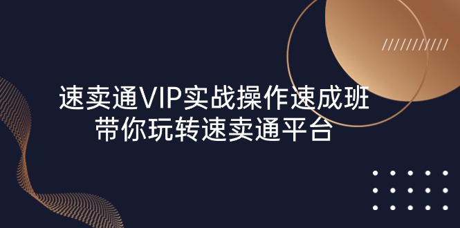 （10935期）速卖通 VIP实战操作-速成班，带你玩转速卖通平台（23节）-立刻分享网创平台