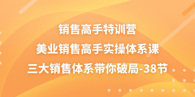 销售高手特训营，美业销售高手实操体系课，三大销售体系带你破局（38节）-立刻分享网创平台