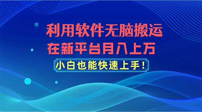 （11078期）利用软件无脑搬运，在新平台月入上万，小白也能快速上手-立刻分享网创平台
