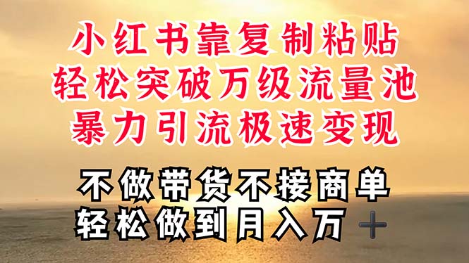 （11139期）深层揭秘小红书，靠复制粘贴，一周突破万级流量池，无脑搬运，暴力引流…-立刻分享网创平台