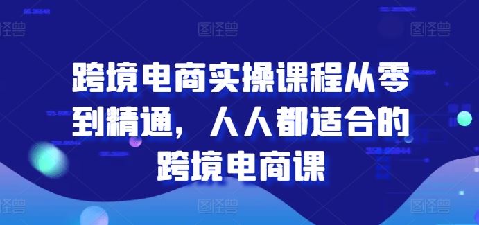 跨境电商实操课程从零到精通，人人都适合的跨境电商课-立刻分享网创平台