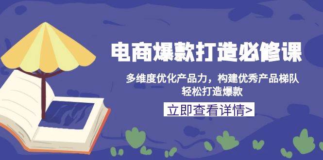 （13689期）电商爆款打造必修课：多维度优化产品力，构建优秀产品梯队，轻松打造爆款-立刻分享网创平台