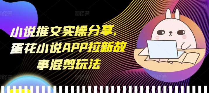 小说推文实操分享，蛋花小说APP拉新故事混剪玩法-立刻分享网创平台