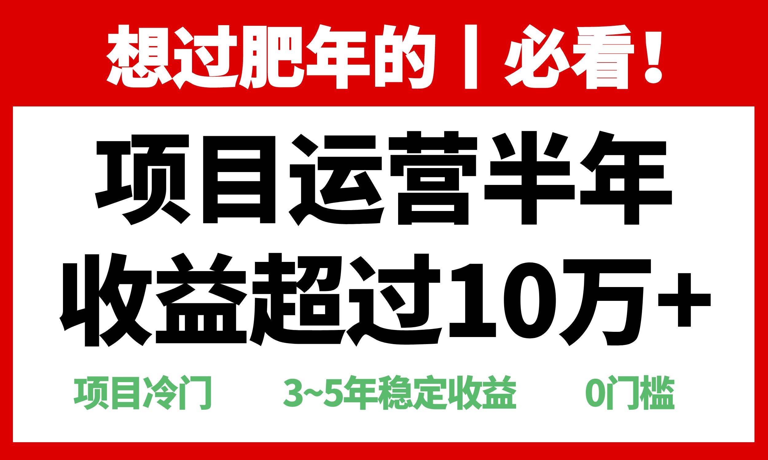 （13663期）年前过肥年的必看的超冷门项目，半年收益超过10万+，-立刻分享网创平台