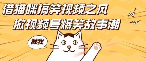 借猫咪搞笑视频之风，掀视频号爆笑故事潮，轻松日入四位数，无门槛快速入门!-立刻分享网创平台