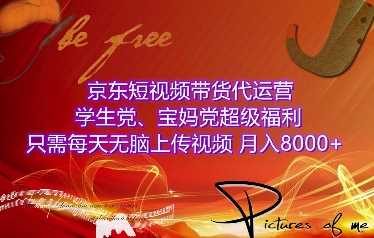 京东短视频带货代运营，学生党、宝妈党超级福利，只需每天无脑上传视频，月入8000+【仅揭秘】-立刻分享网创平台