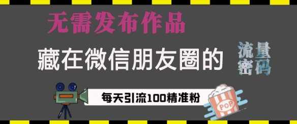 藏在微信朋友圈的流量密码，无需发布作品，单日引流100+精准创业粉【揭秘】-立刻分享网创平台
