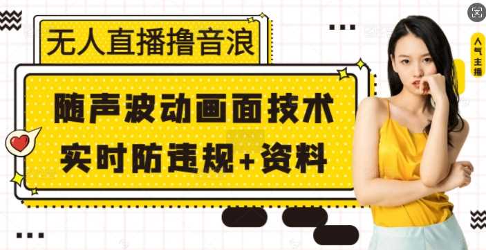 无人直播撸音浪+随声波动画面技术+实时防违规+资料【揭秘】-立刻分享网创平台