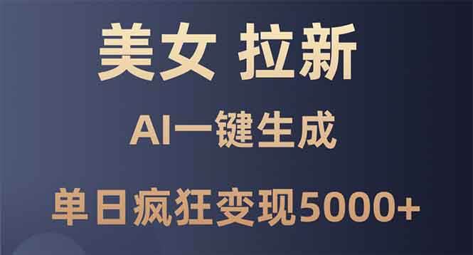 （13866期）美女暴力拉新，通过AI一键生成，单日疯狂变现5000+，纯小白一学就会！-立刻分享网创平台