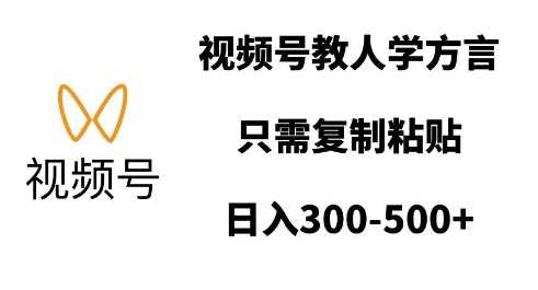 视频号教人学方言，只需复制粘贴，日入多张-立刻分享网创平台