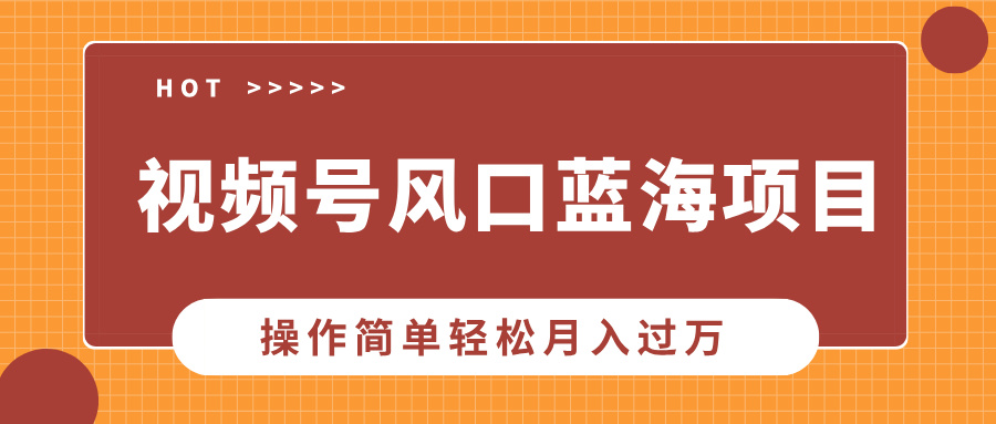 视频号风口蓝海项目，中老年人的流量密码，操作简单轻松月入过万-立刻分享网创平台