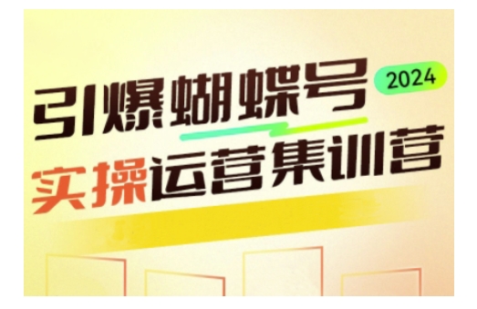 引爆蝴蝶号实操运营，助力你深度掌握蝴蝶号运营，实现高效实操，开启流量变现之路-立刻分享网创平台