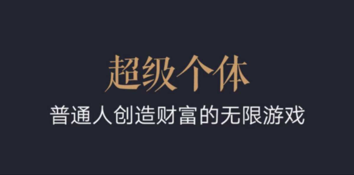 超级个体：2024-2025翻盘指南，普通人创造财富的无限游戏-立刻分享网创平台