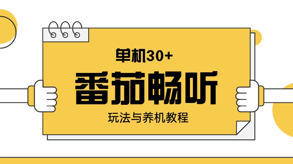 番茄畅听玩法与养机教程：单日日入30+。-立刻分享网创平台