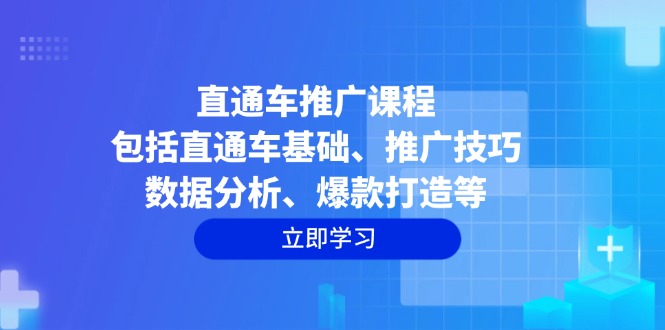 直通车推广课程：包括直通车基础、推广技巧、数据分析、爆款打造等-立刻分享网创平台