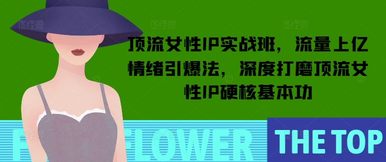顶流女性IP实战班，流量上亿情绪引爆法，深度打磨顶流女性IP硬核基本功-立刻分享网创平台