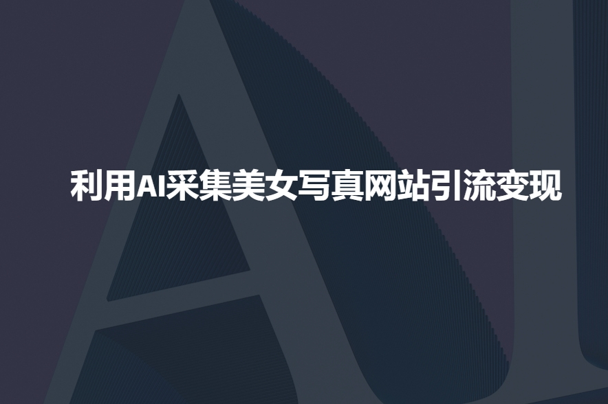 利用AI采集美女写真网站引流变现，引流嘎嘎的-立刻分享网创平台