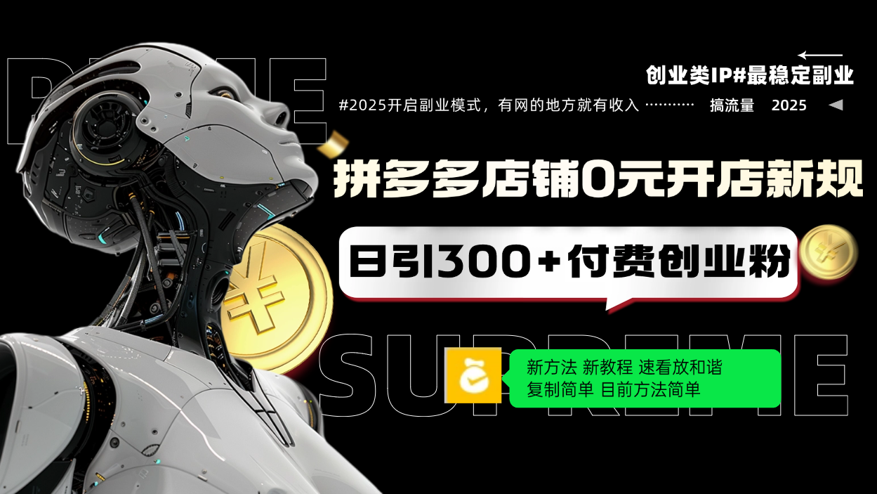 拼多多店铺0元开店新规，日引300+付费创业粉，目前方法简单复制粘贴可矩阵-立刻分享网创平台