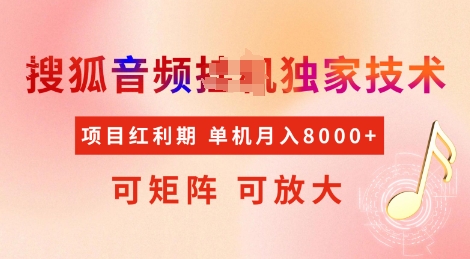 全网首发搜狐音频挂JI独家技术，项目红利期，可矩阵可放大，稳定月入8k【揭秘】-立刻分享网创平台