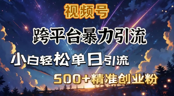 跨平台暴力引流，私域完美闭环，日引500+精准创业粉-立刻分享网创平台