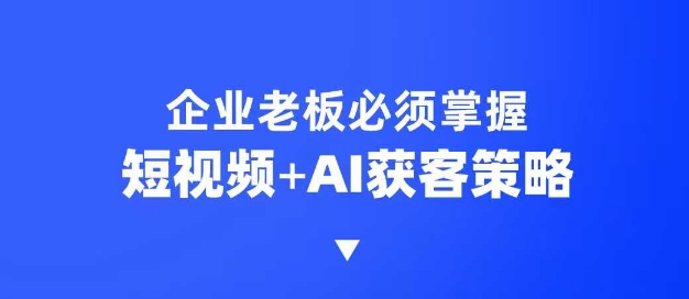 企业短视频AI获客霸屏流量课，6步短视频+AI突围法，3大霸屏抢客策略-立刻分享网创平台