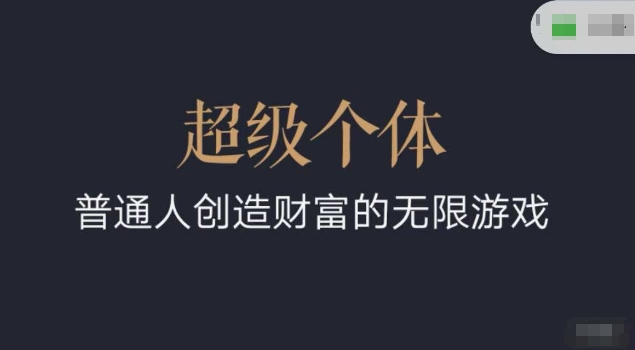 超级个体2024-2025翻盘指南，普通人创造财富的无限游戏-立刻分享网创平台