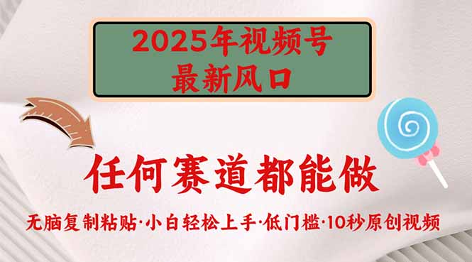 2025年视频号新风口，低门槛只需要无脑执行-立刻分享网创平台