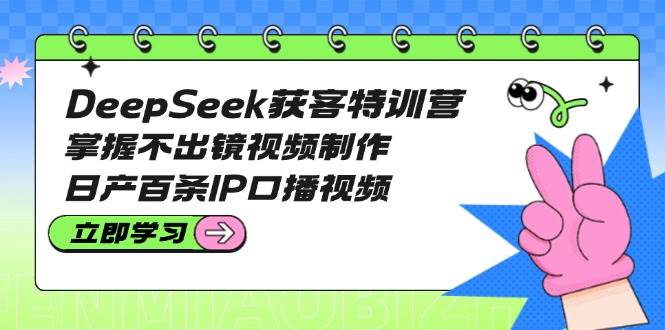 DeepSeek获客特训营：掌握不出镜视频制作，日产百条IP口播视频-立刻分享网创平台