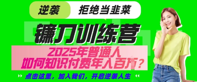 【网创项目终点站-镰刀训练营超级IP合伙人】25年普通人如何通过知识付费实现逆袭【揭秘】-立刻分享网创平台