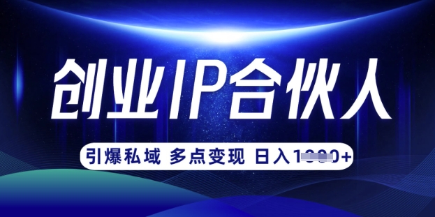 云帆·创业ip合伙人打造3.0，从0到1教你做网创，实现月入过W-立刻分享网创平台