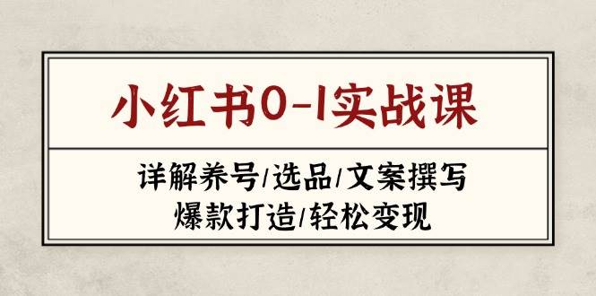 小红书0-1实战课(2023-2025)，详解养号/选品/文案撰写/爆款打造/轻松变现-立刻分享网创平台