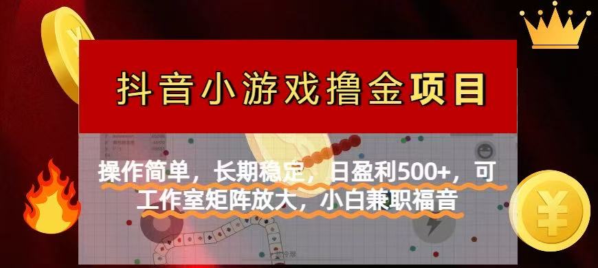 【抖音小游戏发行人计划项目】操作简单，长期稳定，日盈利500+，可工作…-立刻分享网创平台