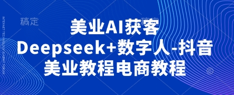 美业AI获客Deepseek+数字人-抖音美业教程电商教程-立刻分享网创平台