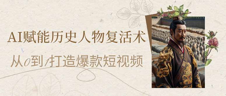 AI赋能历史人物复活术：从0到1打造爆款短视频-立刻分享网创平台
