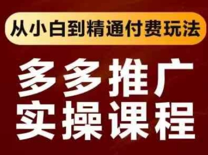 拼多多推广实操课程，从小白到精通付费玩法-立刻分享网创平台