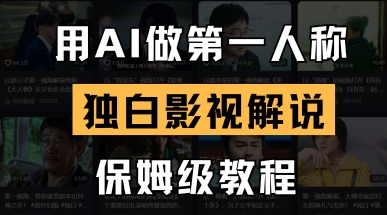 用AI做第一人称独白影视解说，手把手教学，保姆级教程-立刻分享网创平台