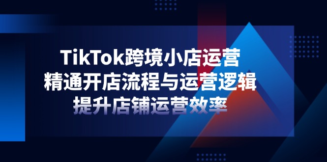 TikTok跨境小店运营，精通开店流程与运营逻辑，提升店铺运营效率-立刻分享网创平台