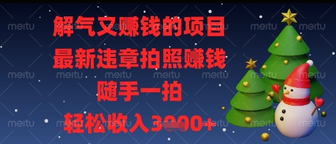 解气又挣钱的项目，最新违章拍照挣钱，随手一拍，轻松收入多张【揭秘】-立刻分享网创平台