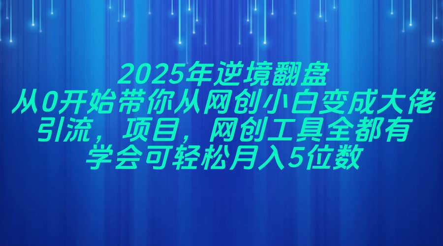 2025年逆境翻盘，从0开始带你从网创小白变成大佬，引流，项目，网创工…-立刻分享网创平台