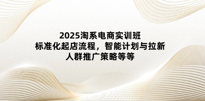2025淘系电商实训班：标准化起店流程，智能计划与拉新，人群推广策略等等-立刻分享网创平台