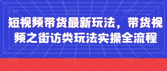 短视频带货最新玩法，带货视频之街访类玩法实操全流程-立刻分享网创平台