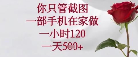 你只管截图，一部手机在家可以做，一小时120.一天5张+【揭秘】-立刻分享网创平台
